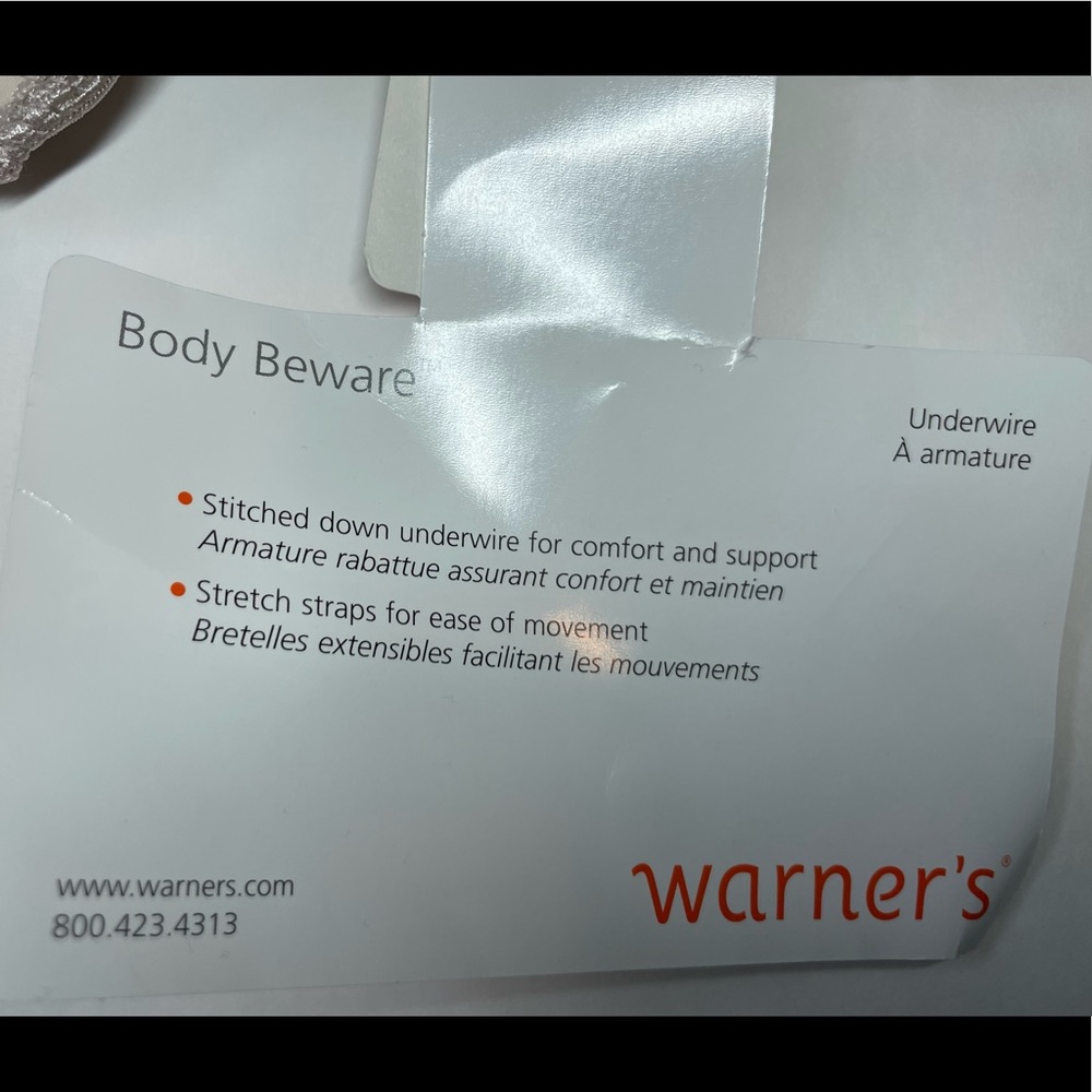 NWT Warner’s Body Beware Underwire Bra , size: 34B, color: Shiny Nude - Picture 5 of 6